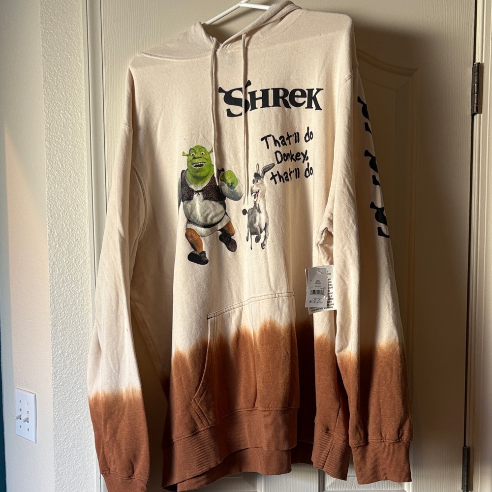 Shrek Beige and Brown Women's Hoodie